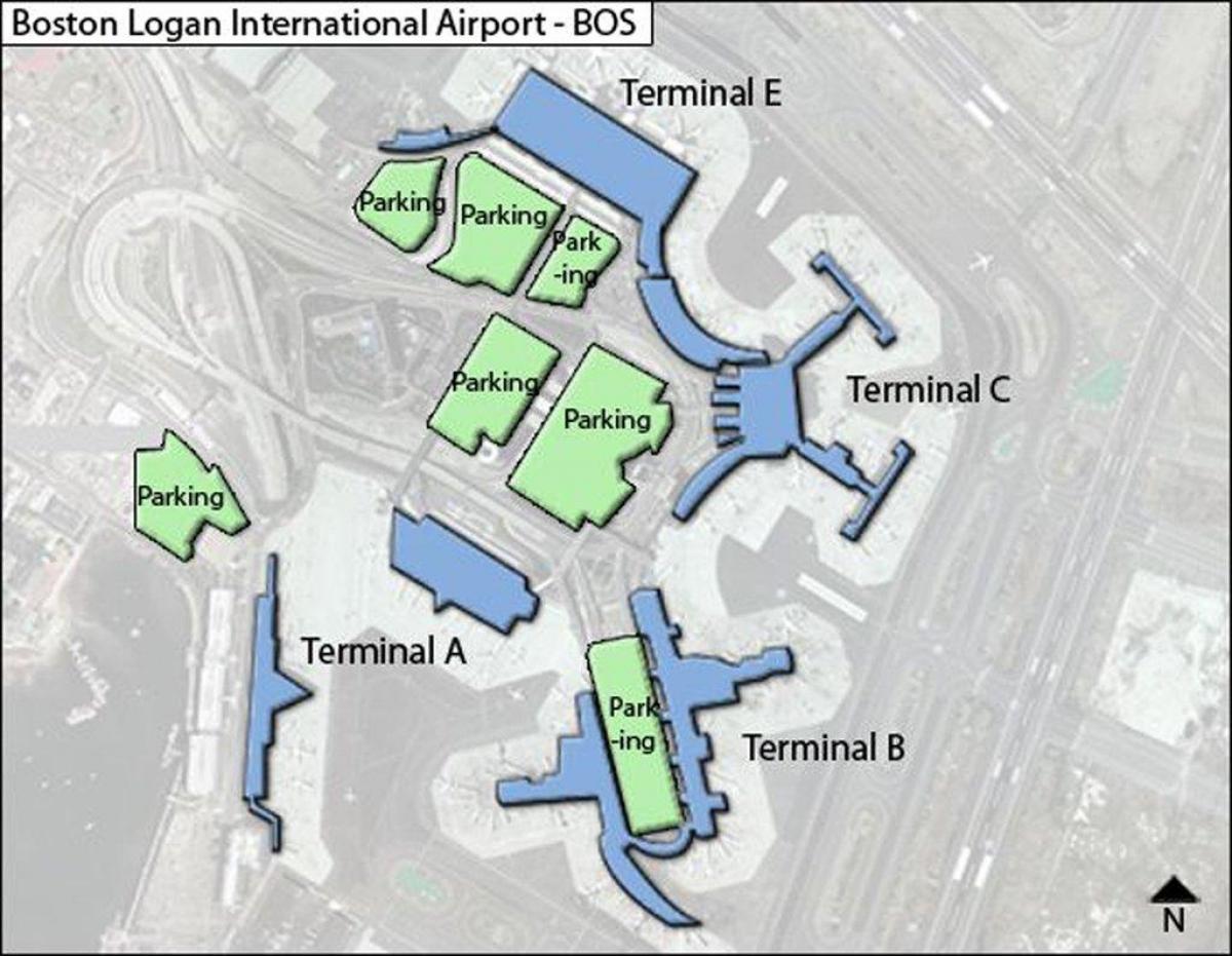 carte de l'aéroport de Boston Logan
