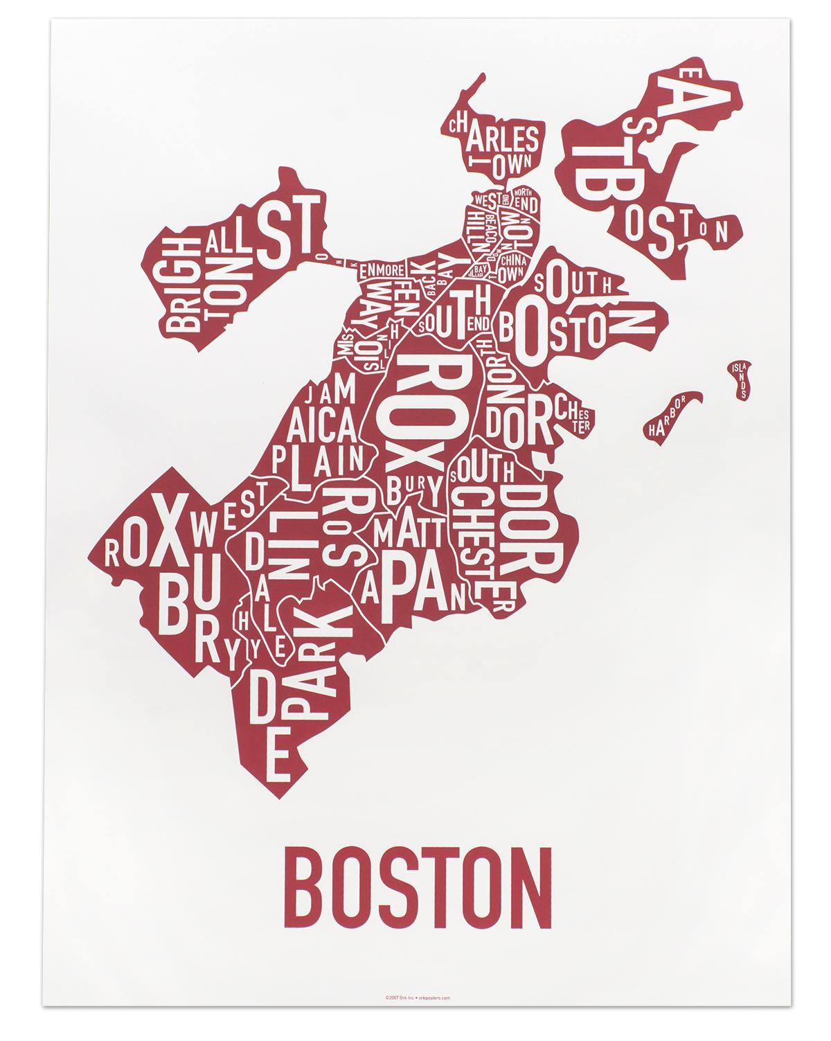 la ville de Boston carte