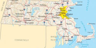 Boston sur une carte