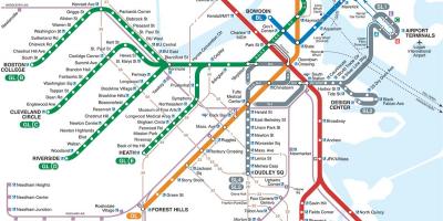 Carte de métro de Boston