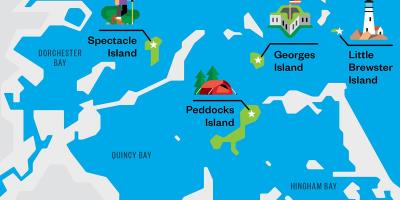 La carte de Boston harbor islands