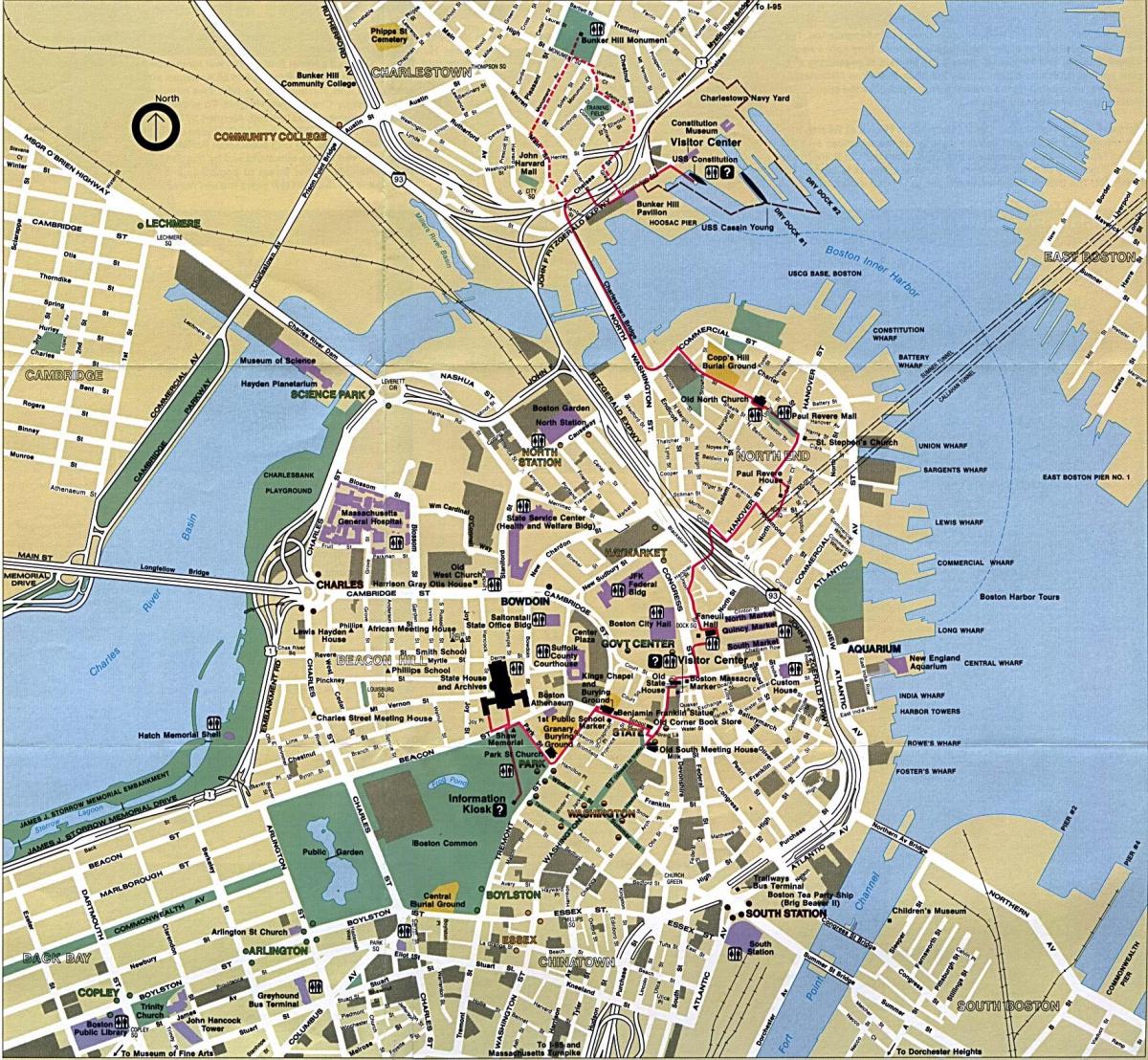 Plan de la ville de Boston