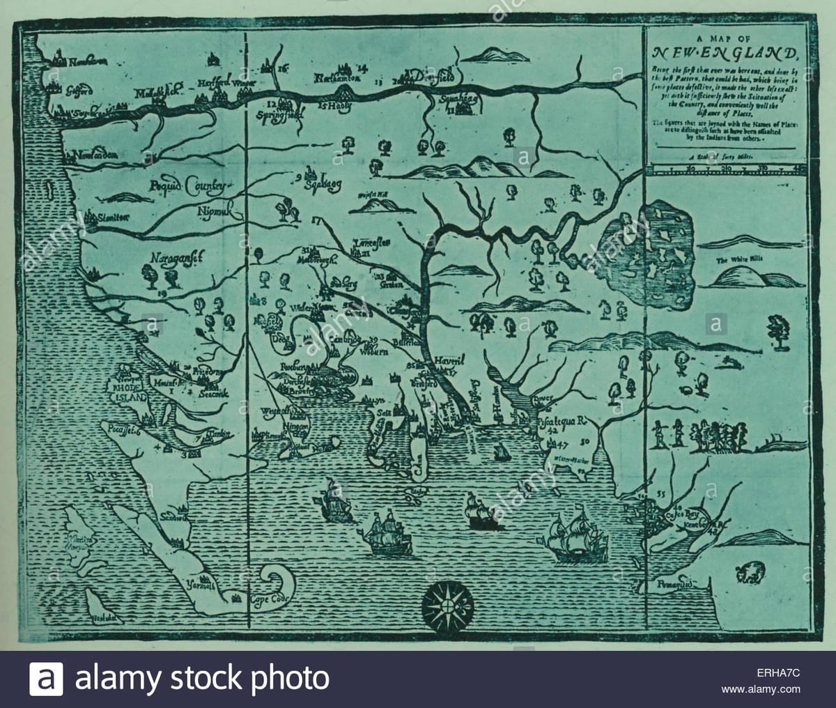 carte de la Nouvelle Angleterre, états-unis