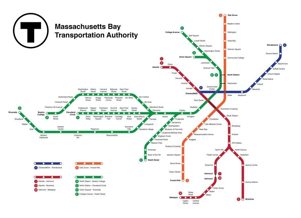 métro de Boston carte