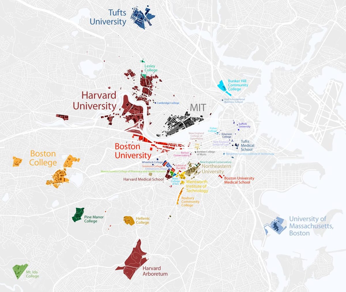 carte de l'université de Boston