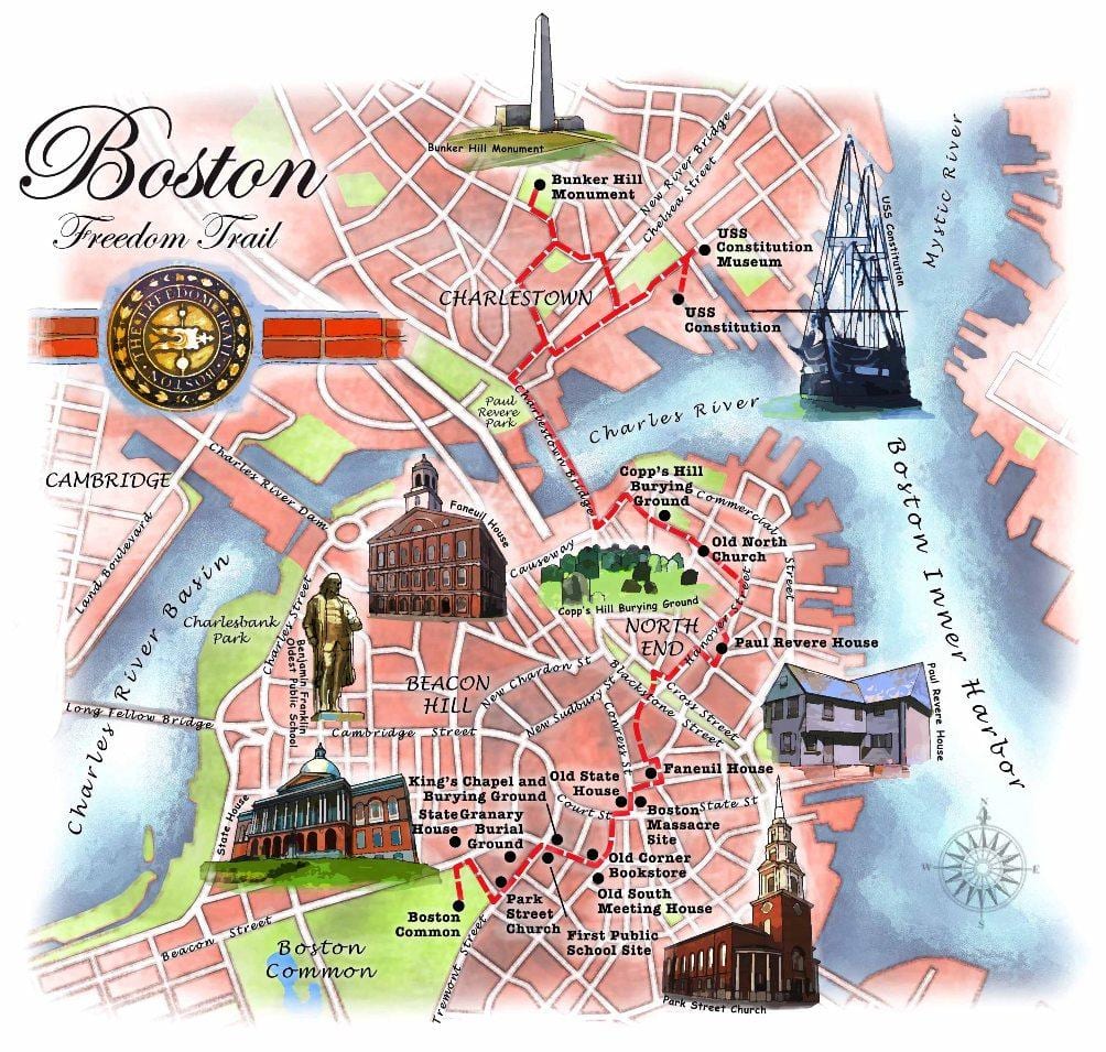 la liberté de la carte des sentiers de Boston
