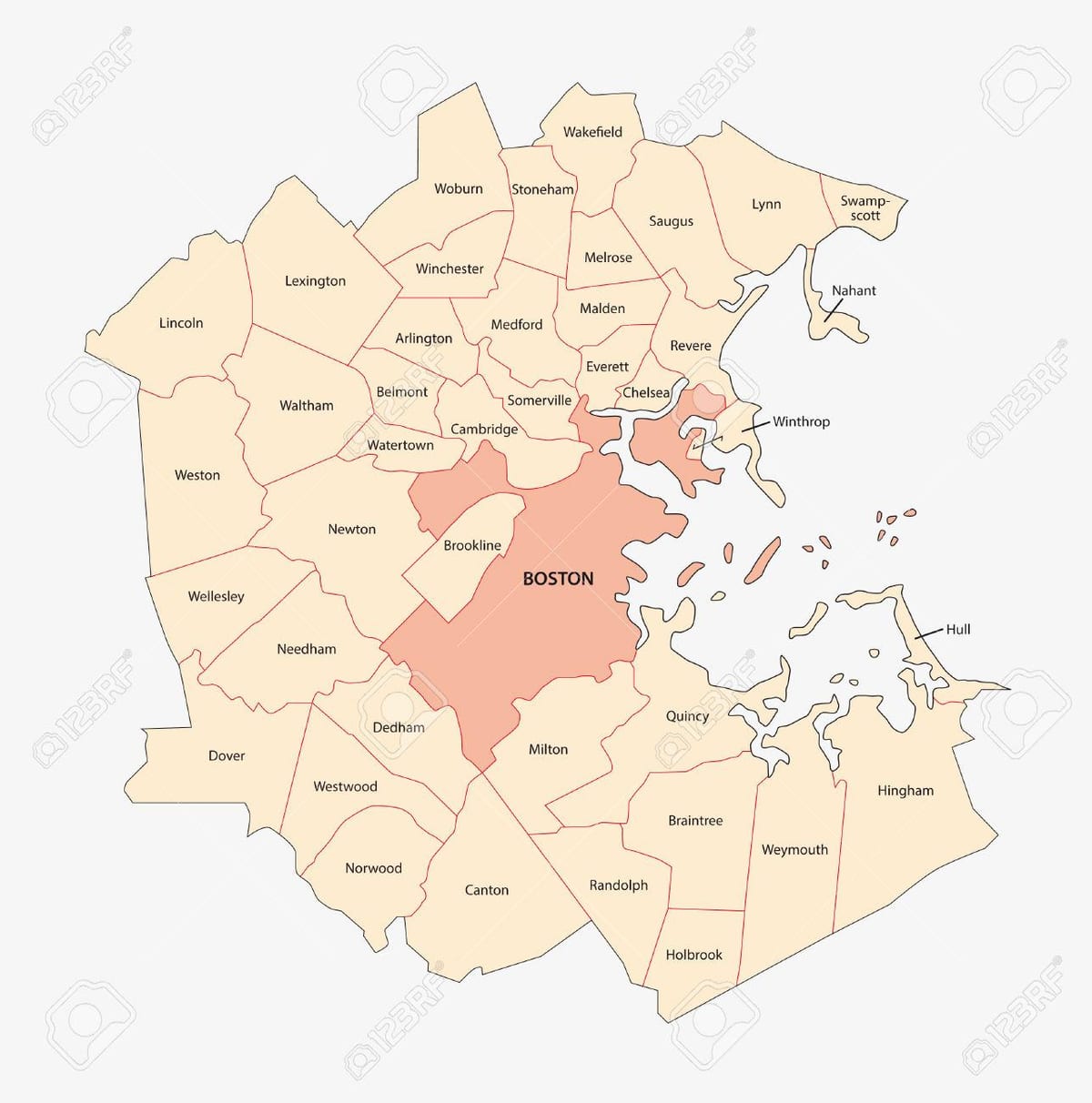 le métro de Boston carte