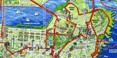 La carte de Boston attractions