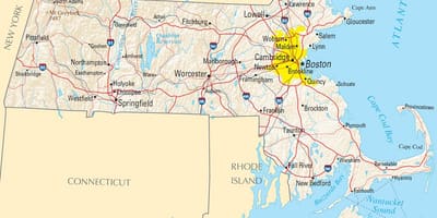 La carte de Boston, états-unis
