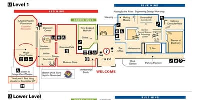 La carte de Boston, le Musée de la Science