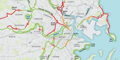La carte de Boston vélo