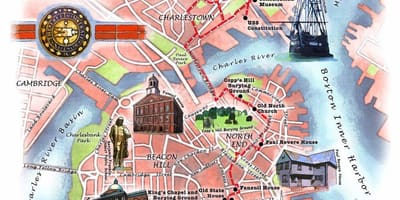 La liberté de la carte des sentiers de Boston